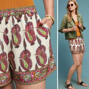 Anthropologie Womens ett twa Paisley Print Scarf-Printed Shorts L